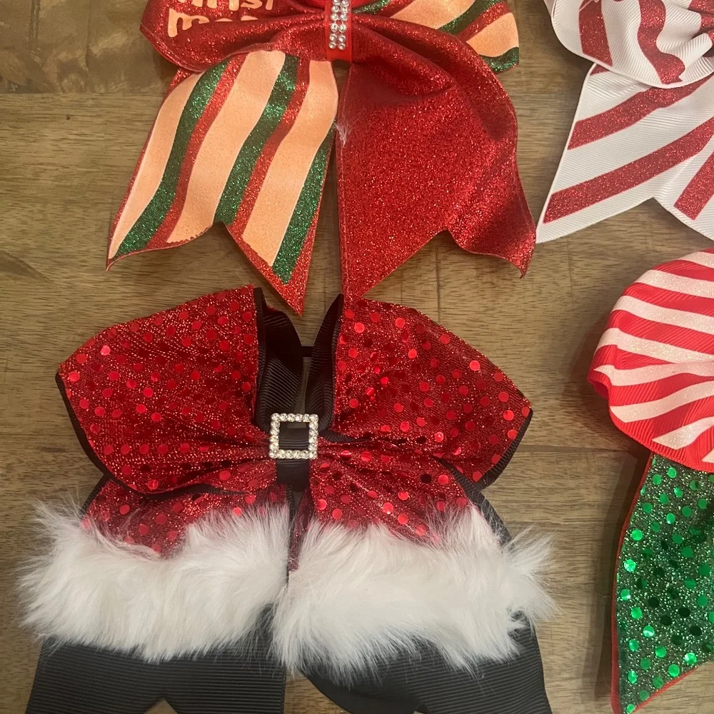 4 holiday christmas bows hair accessories